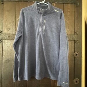 Hi-Tec thermo Men's L Quarter Zip Pullover blue Outdoor Hiking Layer sweater #43